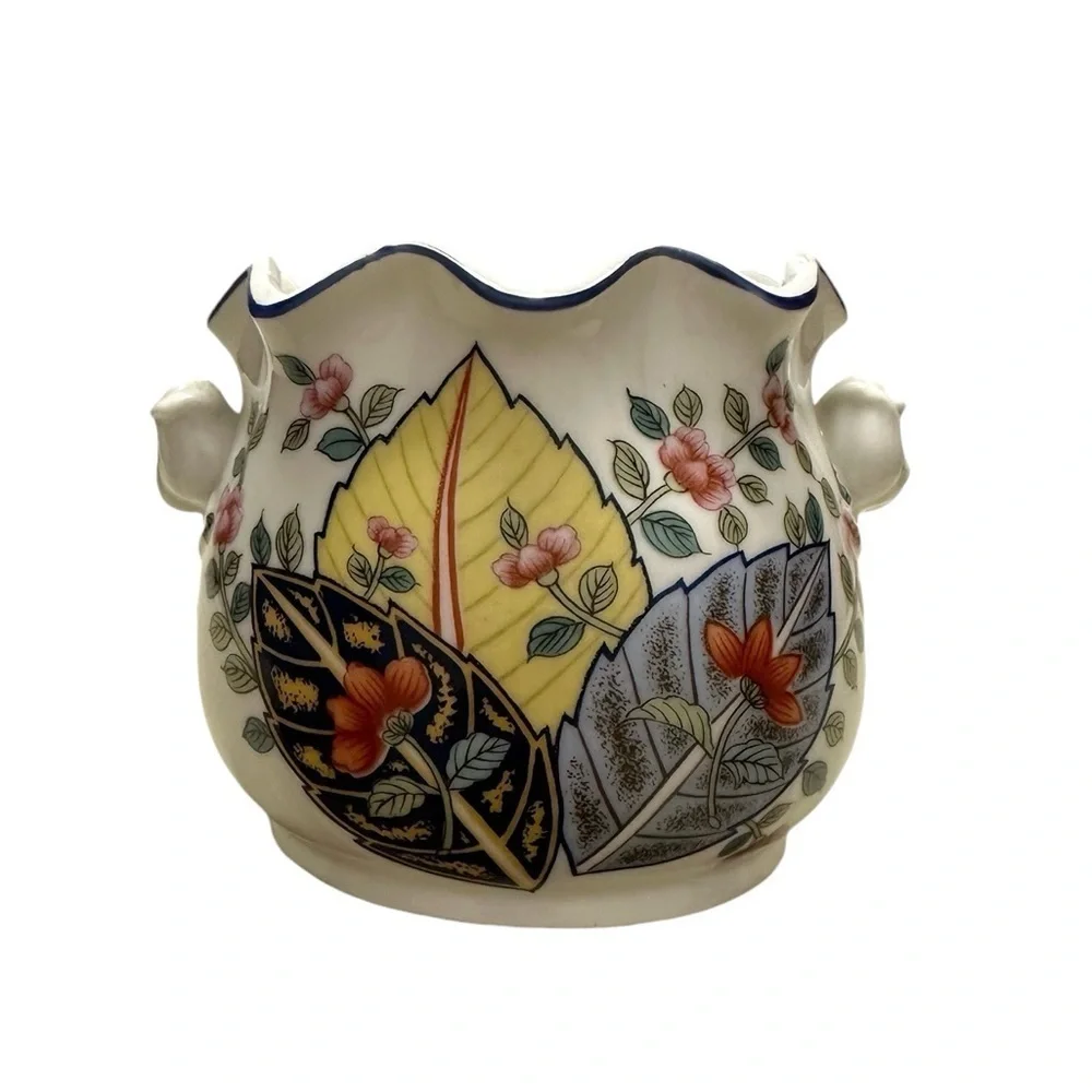 Tabacco Leaf Genus Nicotina Fine China By Mann Open Sugar Bowl RARE